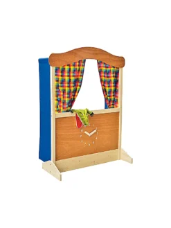 KERSA, Kasperltheater Aus Holz Mit Verstellbarer Uhr