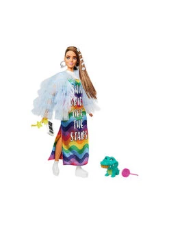 MATTEL, Barbie Extra Puppe Im Regenbogenkleid